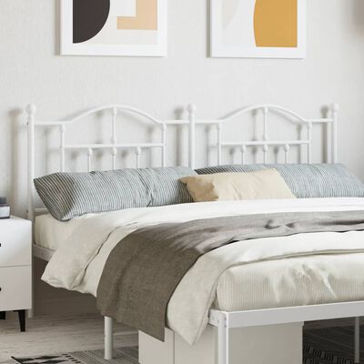 vidaXL Metal Headboard White 180 cm