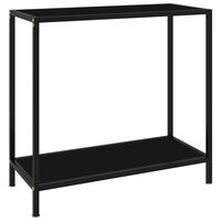 vidaXL Console Table Black 80x35x75 cm Tempered Glass