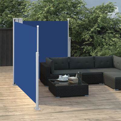 vidaXL Retractable Side Awning Blue 160x600 cm