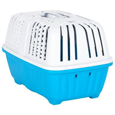 vidaXL Pet Carrier White and Blue 48x31.5x33cm Polypropylene