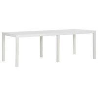 vidaXL Garden Table 220x90x72 cm PP White