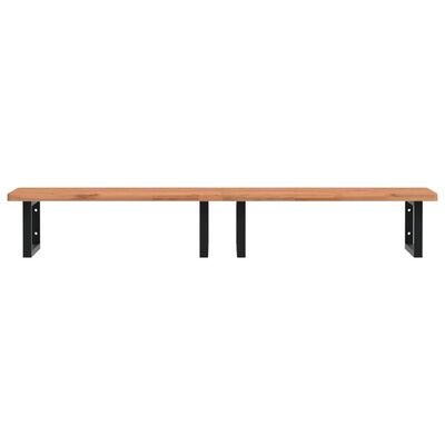 vidaXL Basin Shelf Wall Mounted Steel and Solid Wood Beech