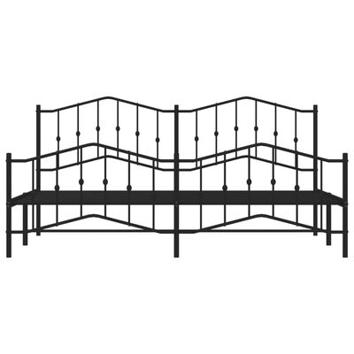 vidaXL Metal Bed Frame without Mattress with Footboard Black 193x203 cm