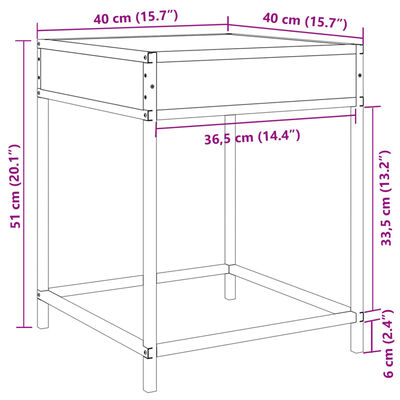 vidaXL Coffee Table with Infinity LED Black 40x40x51 cm