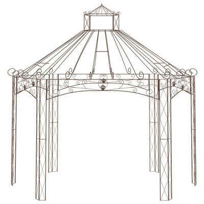 vidaXL Garden Pavilion Antique Brown 400x258x378 cm Iron