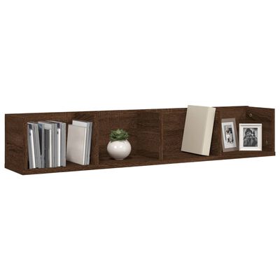 vidaXL CD Wall Shelf Brown Oak 100x18x18 cm Engineered Wood