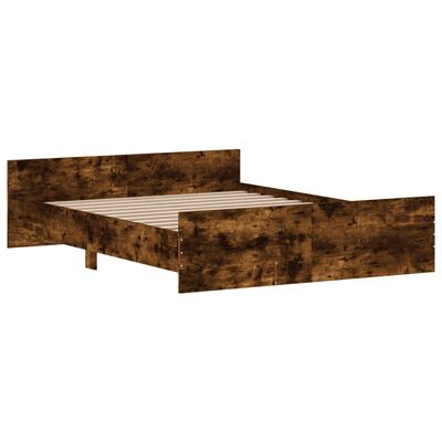 vidaXL Bed Frame without Mattress Smoked Oak 140x200 cm