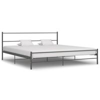 vidaXL Bed Frame without Mattress Grey Metal 180x200 cm Super King