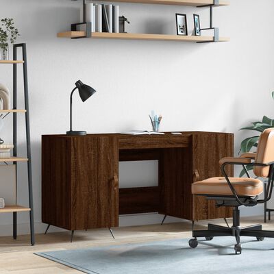 vidaXL Desk Brown Oak 140x50x75 cm Engineered Wood