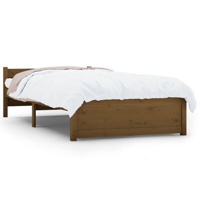 vidaXL Bed Frame without Mattress Honey Brown Solid Wood 75x190 cm Small Single