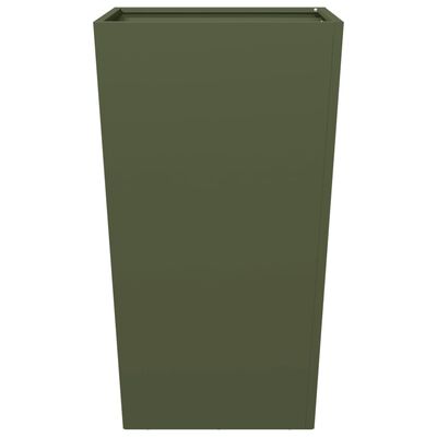 vidaXL Garden Planters Olive Green 2 pcs 45x45x75 cm Steel