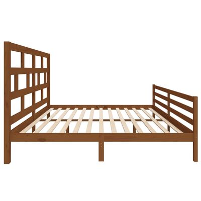 vidaXL Bed Frame without Mattress Honey Brown Solid Wood 200x200 cm (810453+814217)