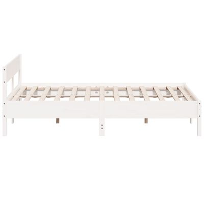 vidaXL Bed Frame without Mattress White 180x200 cm Super King Solid Wood Pine