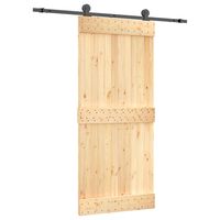 vidaXL Sliding Door with Hardware Set 90x210 cm Solid Wood Pine