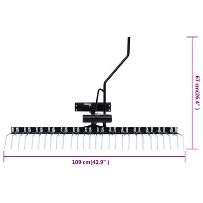 vidaXL Scarifier for Ride-on Mower 109 cm