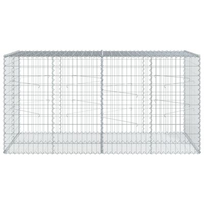 vidaXL Gabion Basket with Cover 200x100x100 cm Galvanised Iron