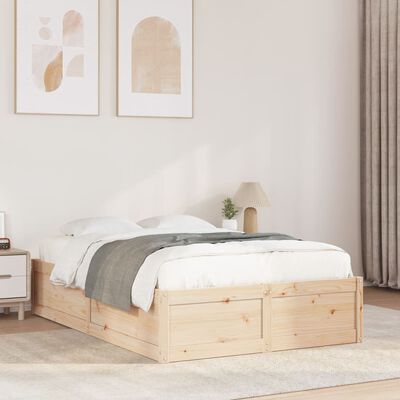 vidaXL Bed Frame without Mattress 120x190 cm Small Double Solid Wood Pine