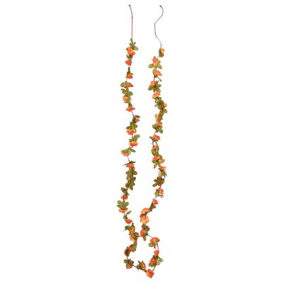 vidaXL Christmas Flower Garlands 6 pcs Orange 250 cm