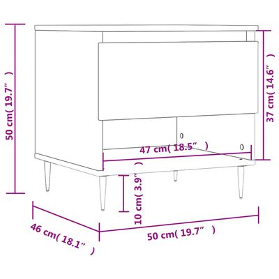 vidaXL Coffee Table High Gloss White 50x46x50 cm Engineered Wood