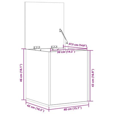 vidaXL Storage Box Black 40x42x46 cm Engineered Wood