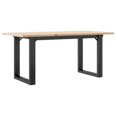 vidaXL Coffee Table O-Frame 90x40x45 cm Solid Wood Pine and Cast Iron