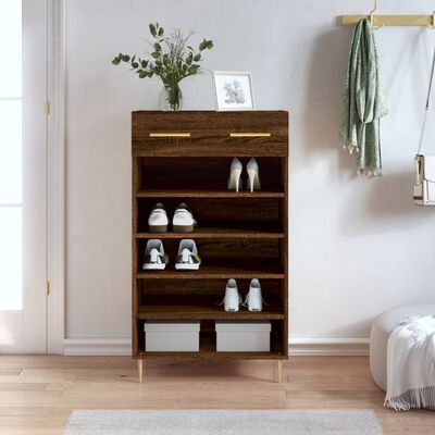 vidaXL Shoe Cabinet Brown Oak 60x35x105 cm Engineered Wood