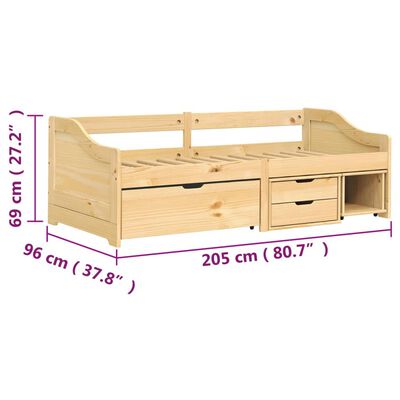 vidaXL Day Bed with 3 Drawers without Mattress "IRUN" 90x200 cm