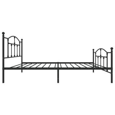 vidaXL Metal Bed Frame without Mattress with Footboard Black 100x200 cm