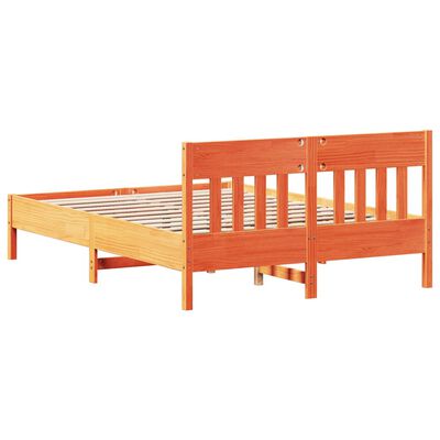 vidaXL Bed Frame without Mattress Wax Brown 160x200 cm Solid Wood Pine