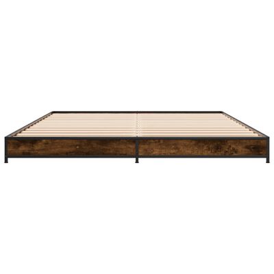 vidaXL Bed Frame without Mattress Smoked Oak 135x190 cm Double