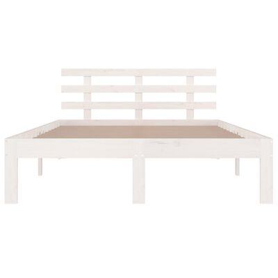 vidaXL Bed Frame without Mattress White Solid Wood 120x200 cm