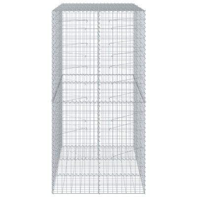 vidaXL Gabion Basket with Cover 150x100x200 cm Galvanised Iron