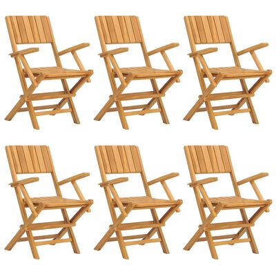 vidaXL Folding Garden Chairs 6 pcs 55x61x90 cm Solid Wood Teak