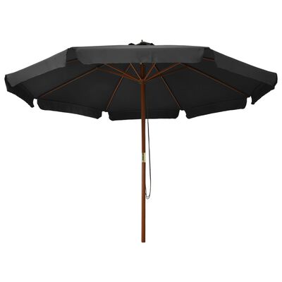 vidaXL Garden Parasol with Wooden Pole 330 cm Anthracite