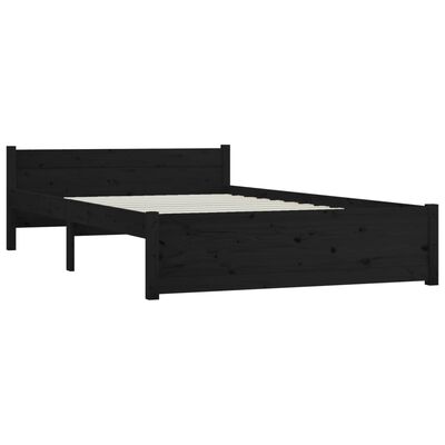 vidaXL Bed Frame with Drawers Black 140x200 cm