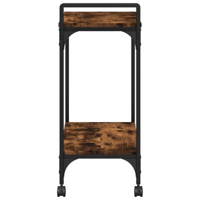 vidaXL Kitchen Trolley Smoked Oak 60.5x31x72.5 cm Engineered Wood