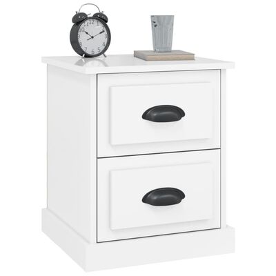 vidaXL Bedside Cabinet High Gloss White 39x39x47.5 cm Engineered Wood