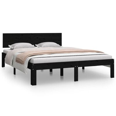 vidaXL Bed Frame without Mattress Black 135x190 cm Double