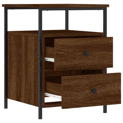 vidaXL Bedside Cabinets 2 pcs Brown Oak 44x45x60 cm Engineered Wood