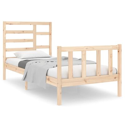 vidaXL Bed Frame Solid Wood 90X190 cm Single