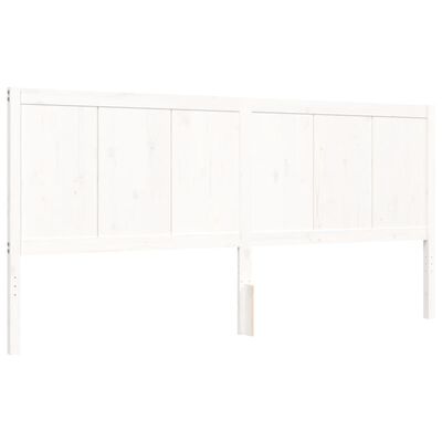 vidaXL Bed Frame without Mattress White Super King Size Solid Wood