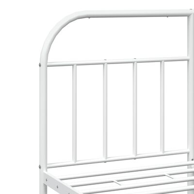 vidaXL Metal Bed Frame without Mattress with Footboard White 140x190 cm