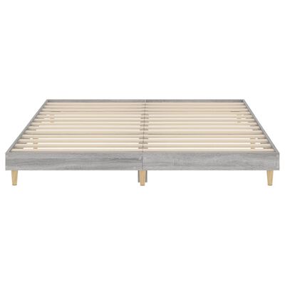 vidaXL Bed Frame without Mattress Grey Sonoma 160x200 cm Engineered Wood