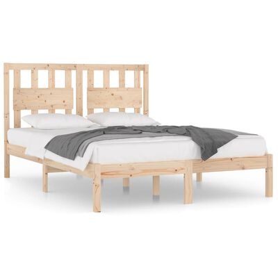 vidaXL Bed Frame without Mattress Solid Wood 140x190 cm (809997+818570)