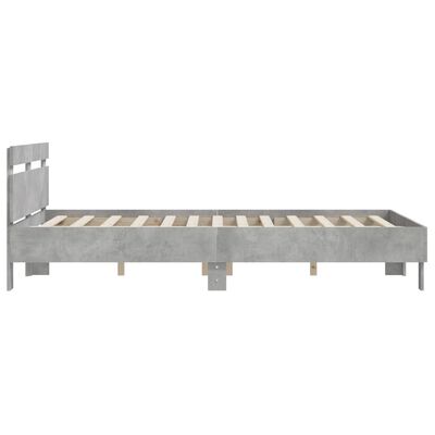 vidaXL Bed Frame without Mattress Concrete Grey 140x190 cm