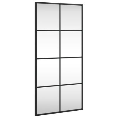 vidaXL Wall Mirror Black 40x80 cm Rectangle Iron