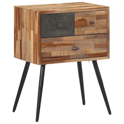 vidaXL Bedside Cabinet 47x31.5x60 cm Solid Wood Teak