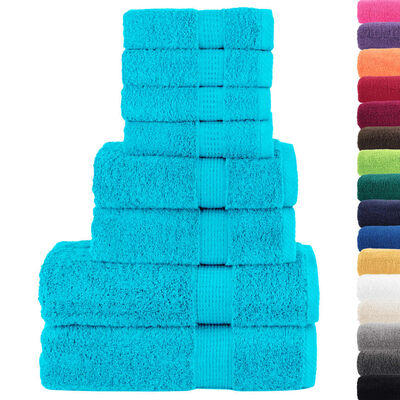 vidaXL 8 Piece Premium Towel Set SOLUND Turquoise 600 gsm