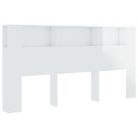 vidaXL Headboard Cabinet High Gloss White 200x18.5x104.5 cm