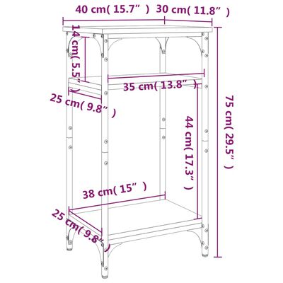 vidaXL Side Table Black 40x30x75 cm Engineered Wood